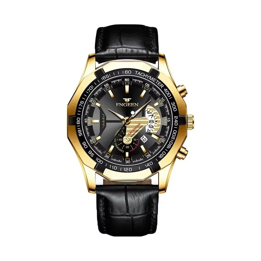PrecisionMaster Stainless Steel Quartz Calendar Watch