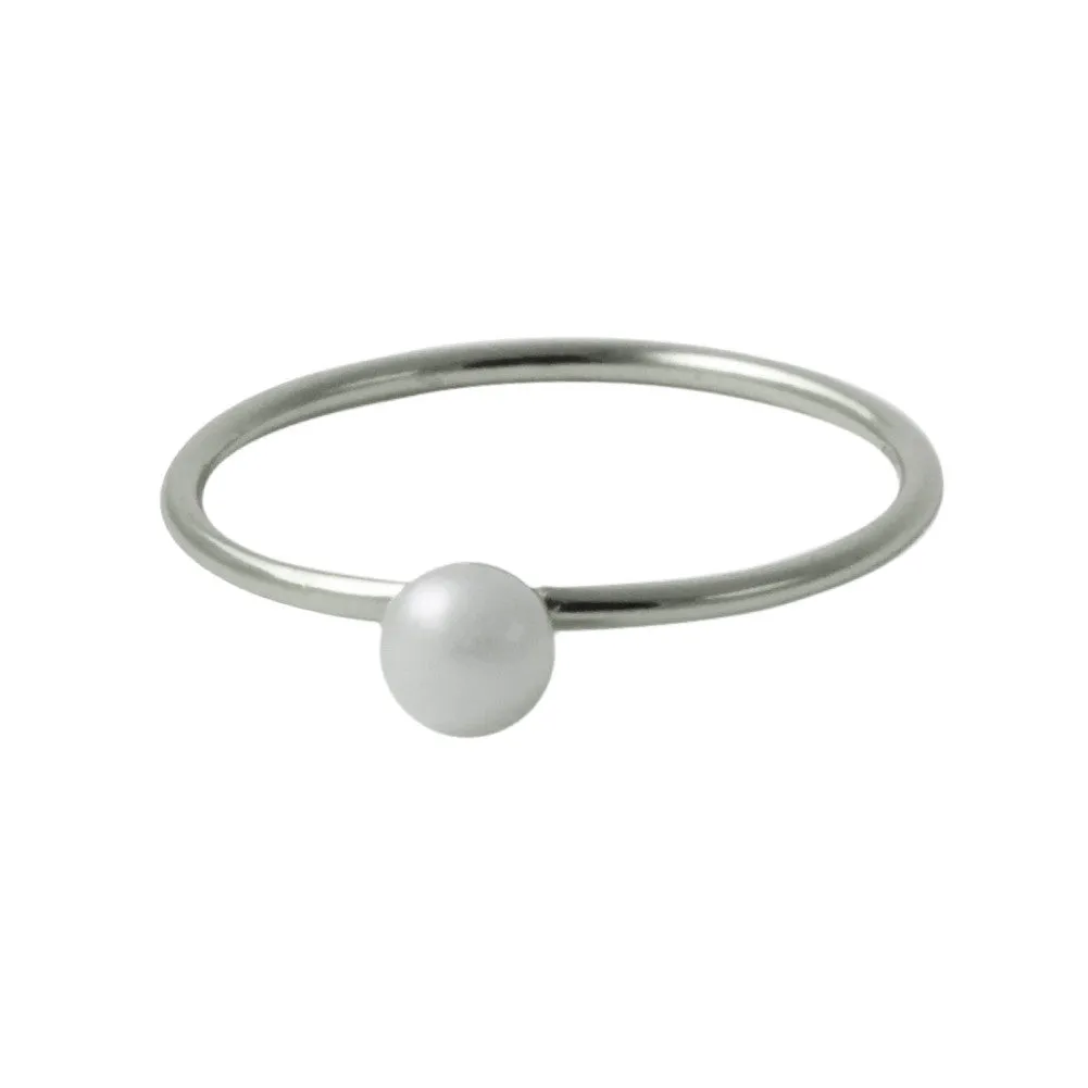 "Frosty" Sterling Silver Mini Pearl Ring