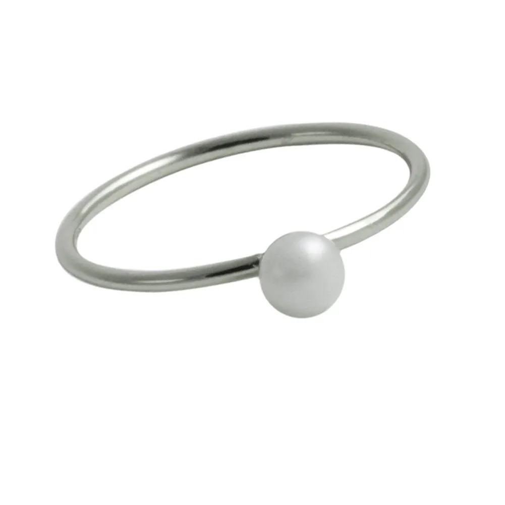 "Frosty" Sterling Silver Mini Pearl Ring