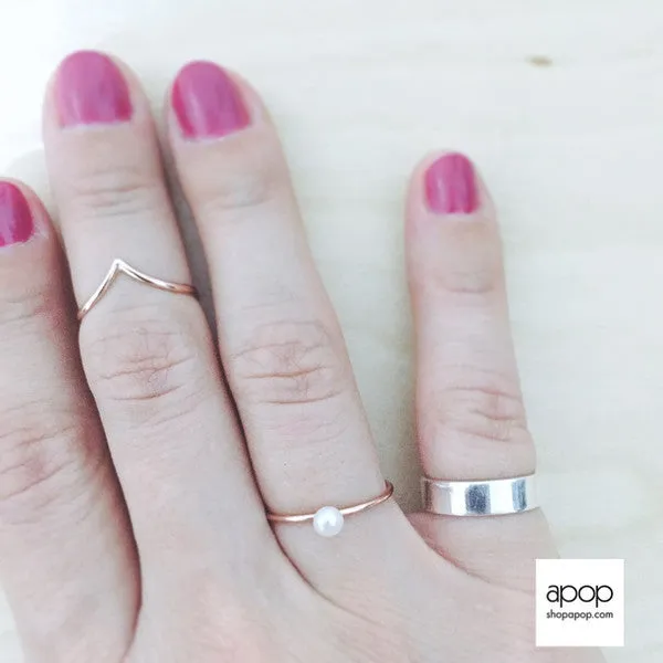 "Frosty" Sterling Silver Mini Pearl Ring