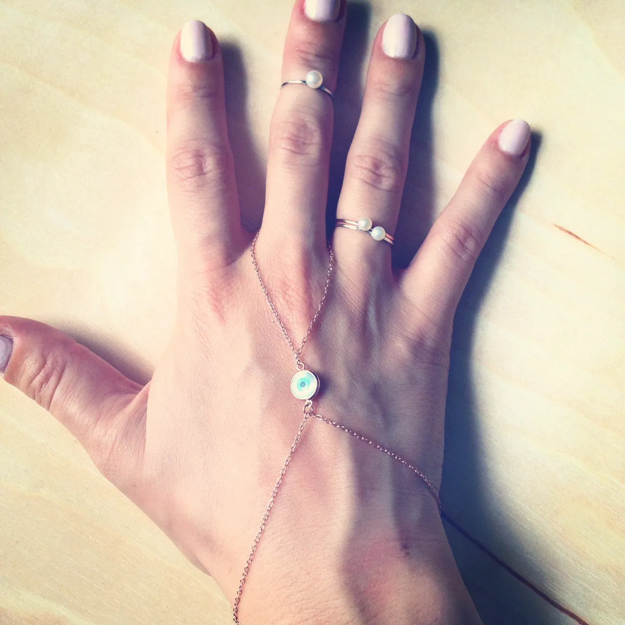 "Frosty" Sterling Silver Mini Pearl Ring