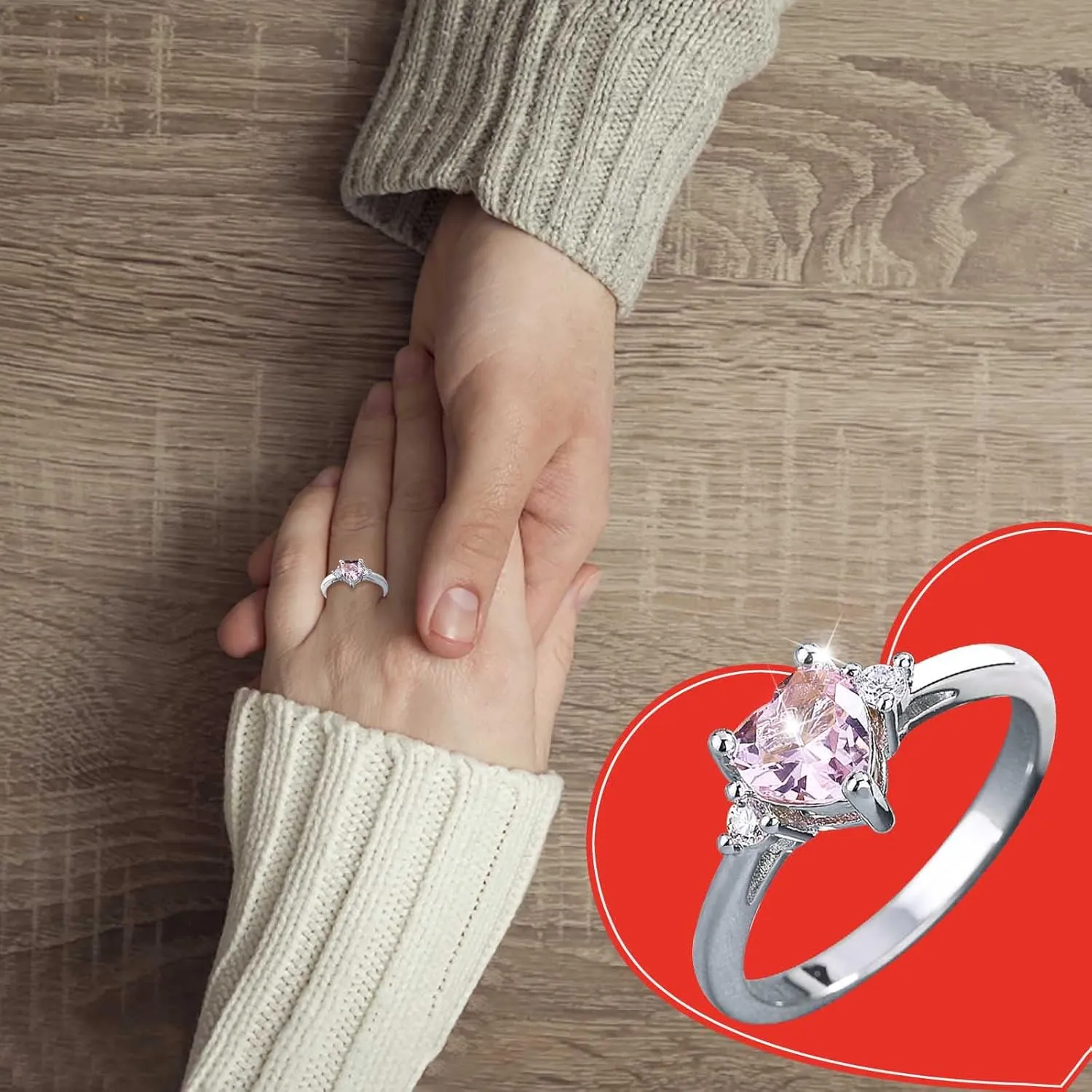 Rings for Women Rose Gold Non Tarnish Trendy Dainty Gold Rings 925 Sterling Silver Brilliant Heart Cubic Zirconia Rings Dainty Cubic Zirconia Crystal Simple Rings
