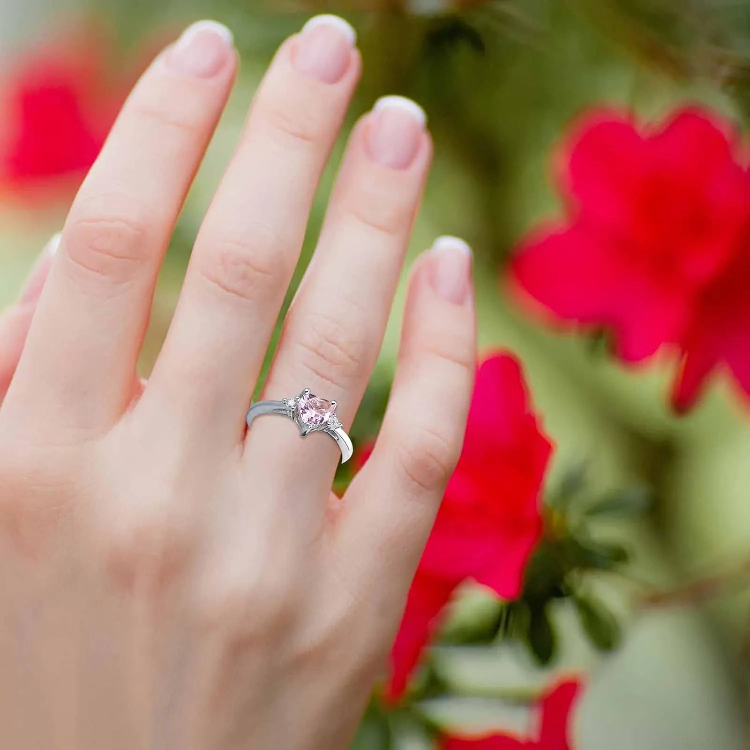 Rings for Women Rose Gold Non Tarnish Trendy Dainty Gold Rings 925 Sterling Silver Brilliant Heart Cubic Zirconia Rings Dainty Cubic Zirconia Crystal Simple Rings