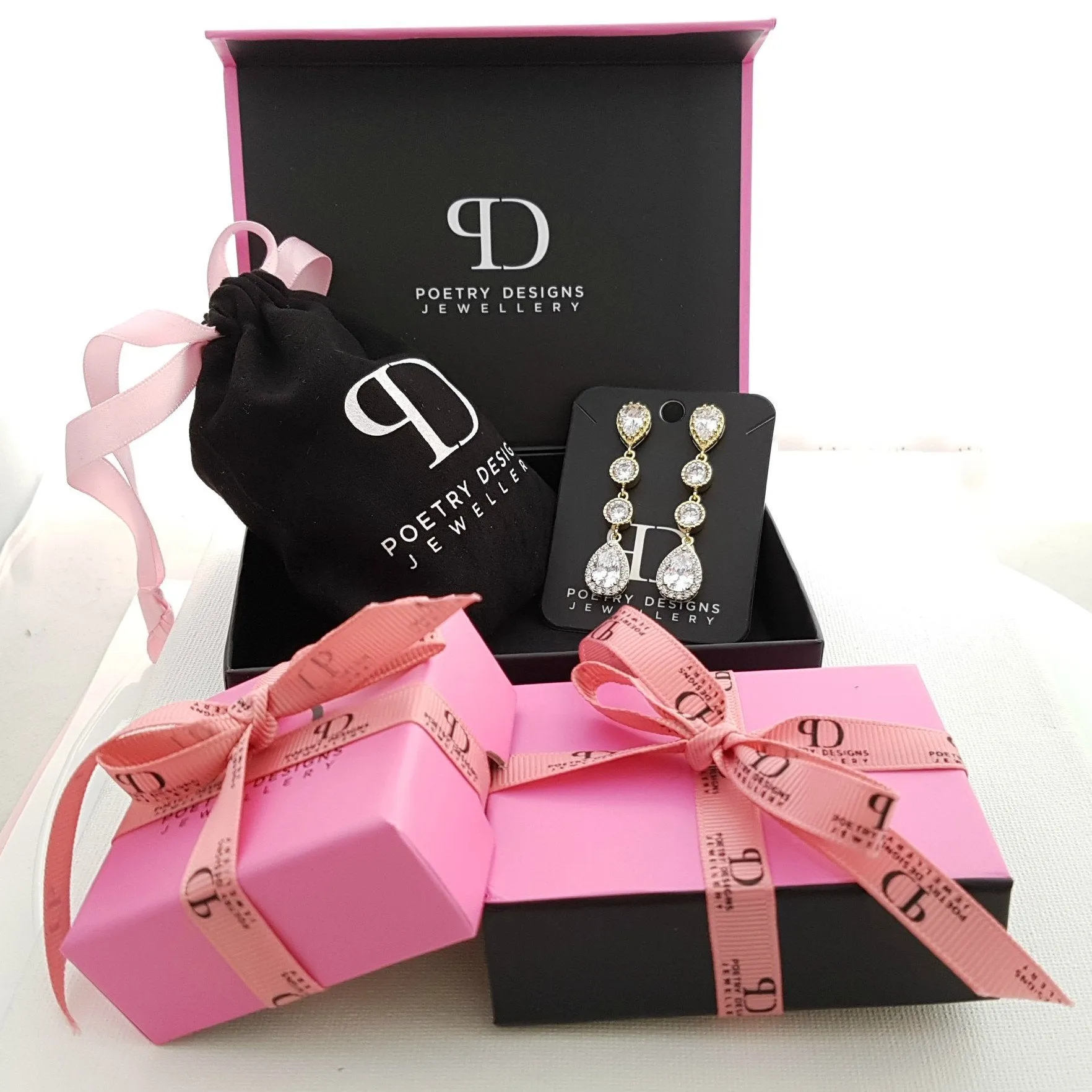 Rose Gold and Pearl Wedding Jewelry Set-Lisa