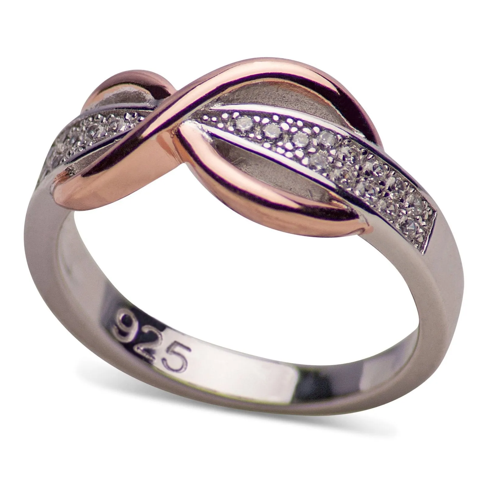 Rose Gold Two Tone Infinity Ring