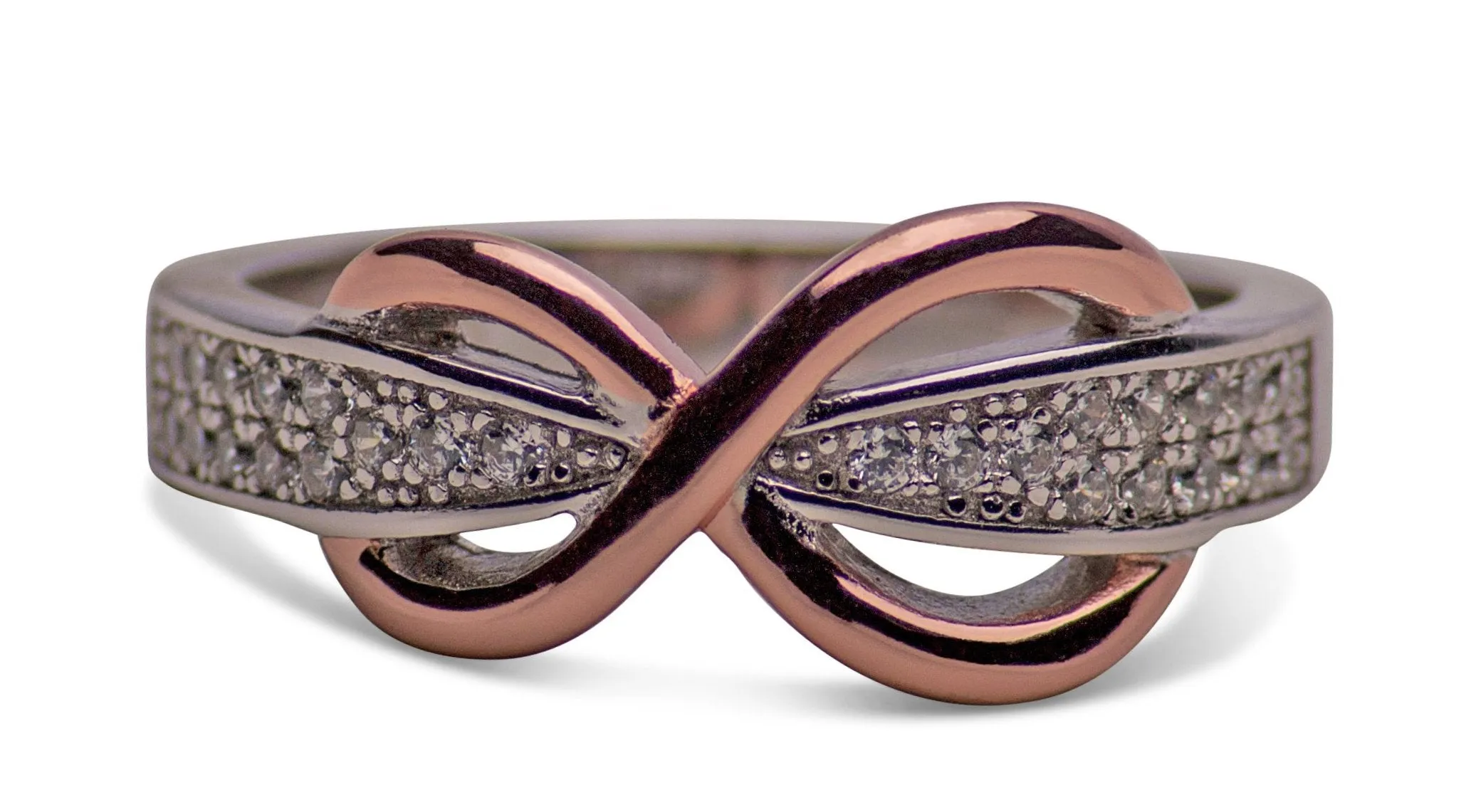 Rose Gold Two Tone Infinity Ring