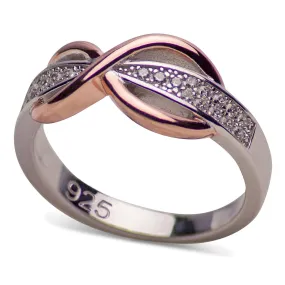 Rose Gold Two Tone Infinity Ring