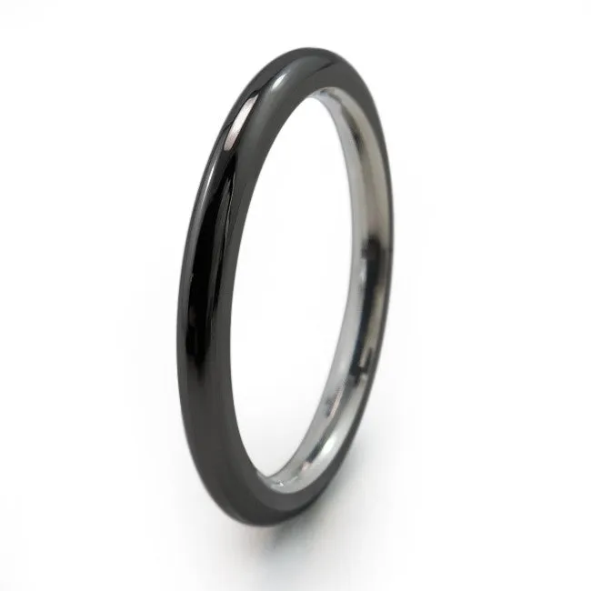 Round Stackable Titanium Rings