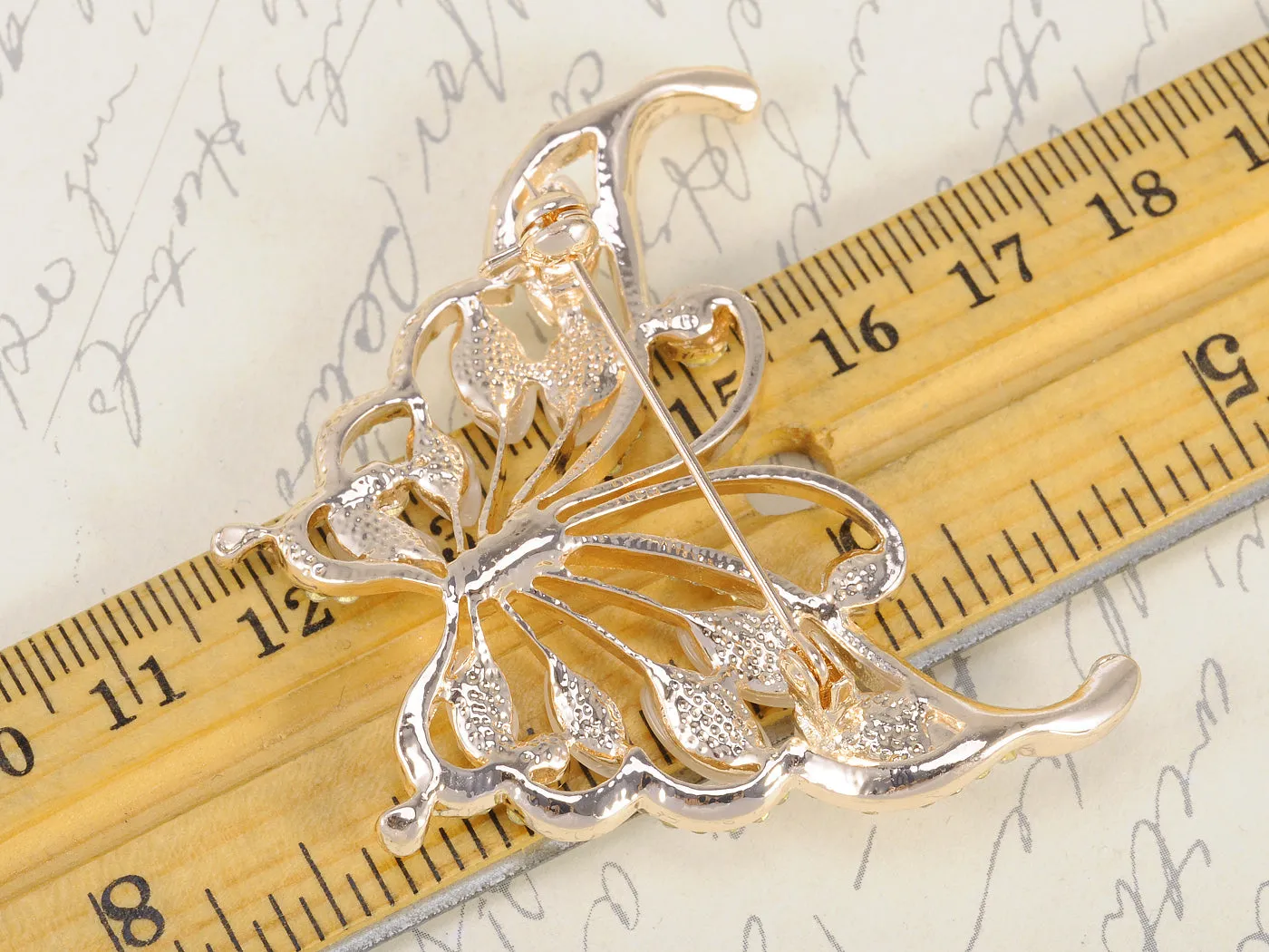 Royal Embellished Pearlescent Butterfly Pin Brooch