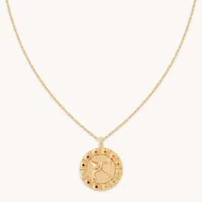 Sagittarius Bold Zodiac Pendant Necklace in Gold