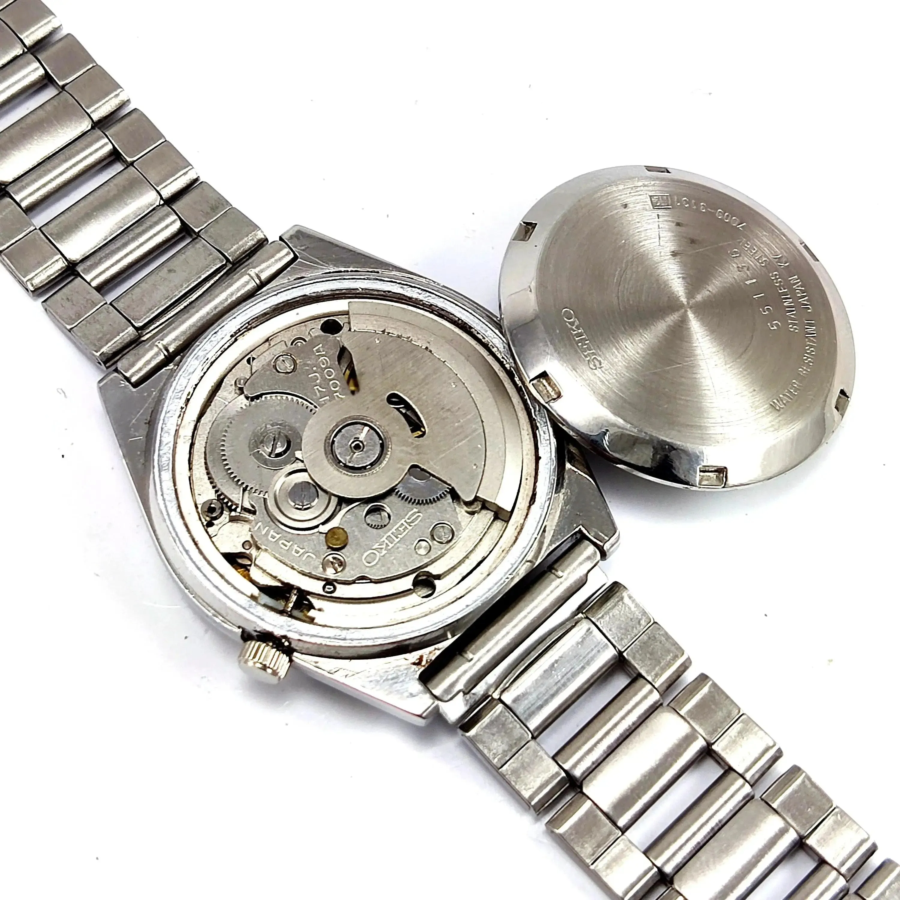 Seiko 5 Mechanical Automatic-7009A Golden Dial 17 Jewels Day Date Men's Wrist Watch