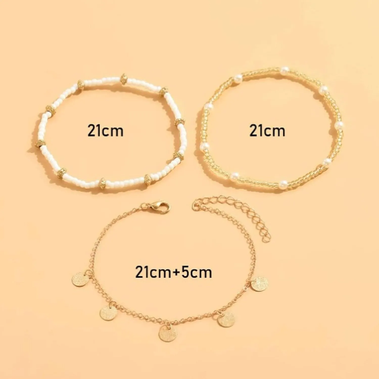 Shell Ankle Bracelets for Women Boho Gold Pearl Starfish Necklace Adjustable Beaded Puka Shell Anklet Hawaiian Summer Beach Jewelry