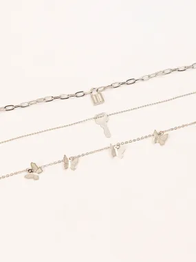 Silver Anklet Set