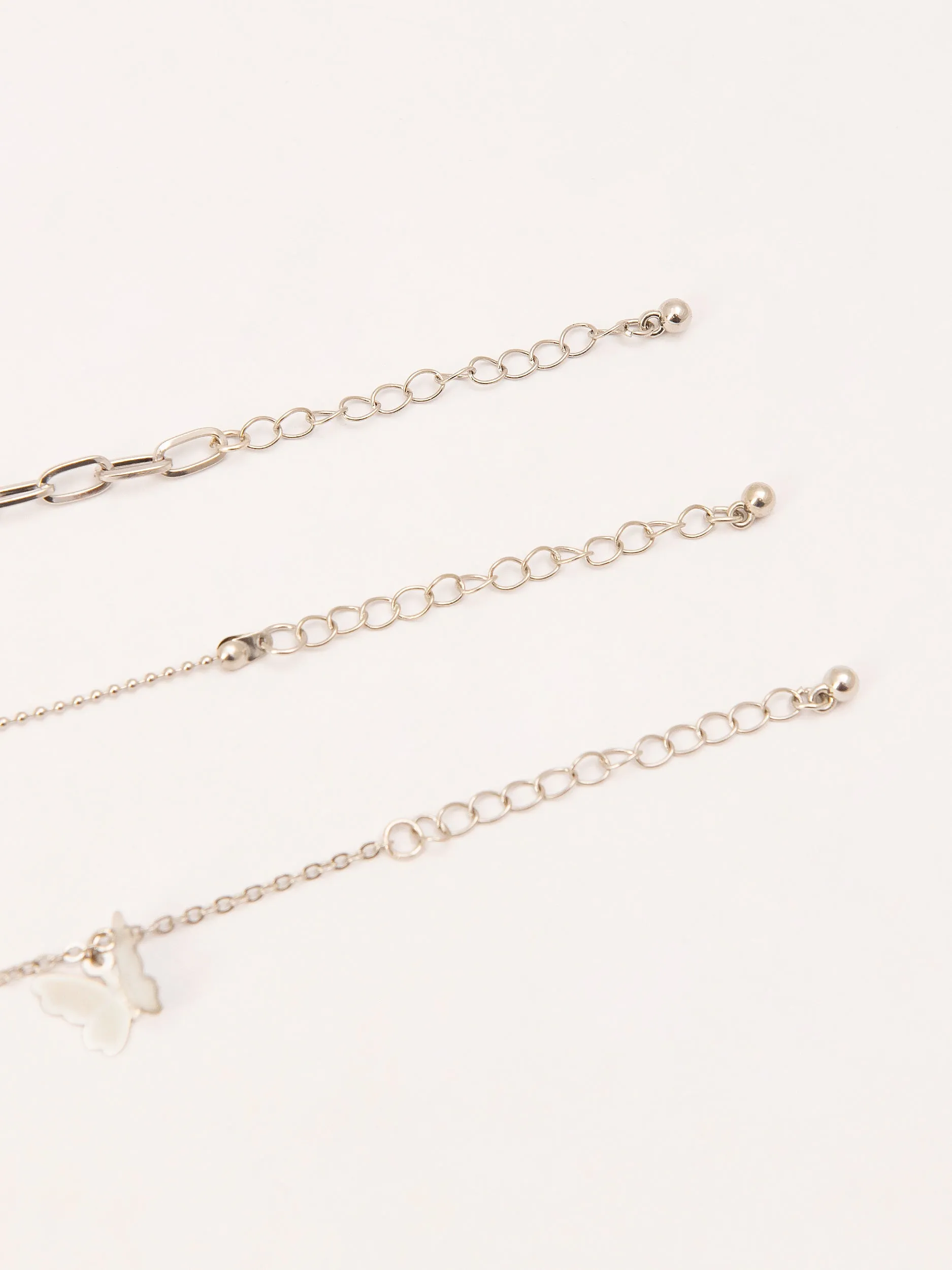 Silver Anklet Set