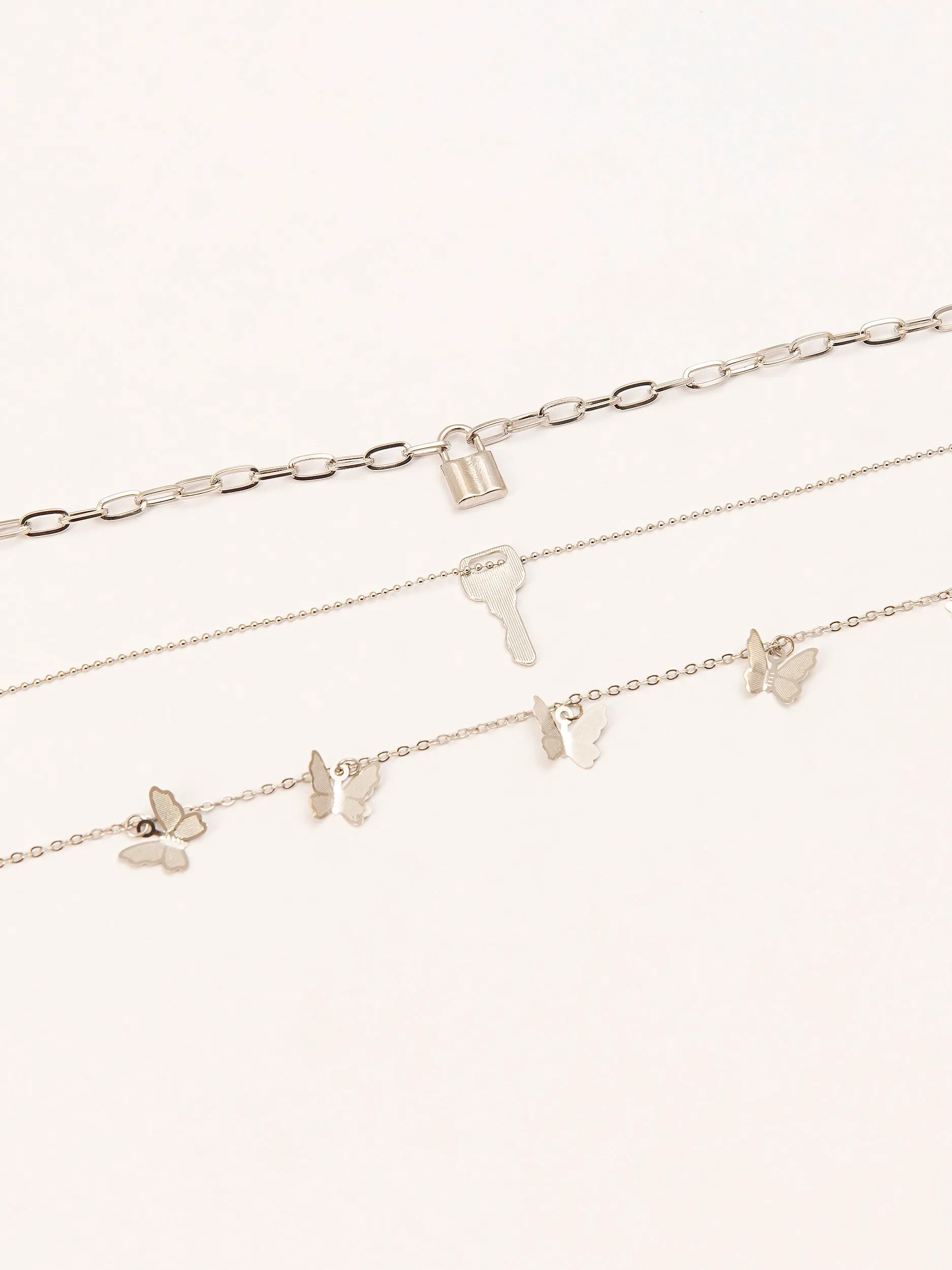 Silver Anklet Set