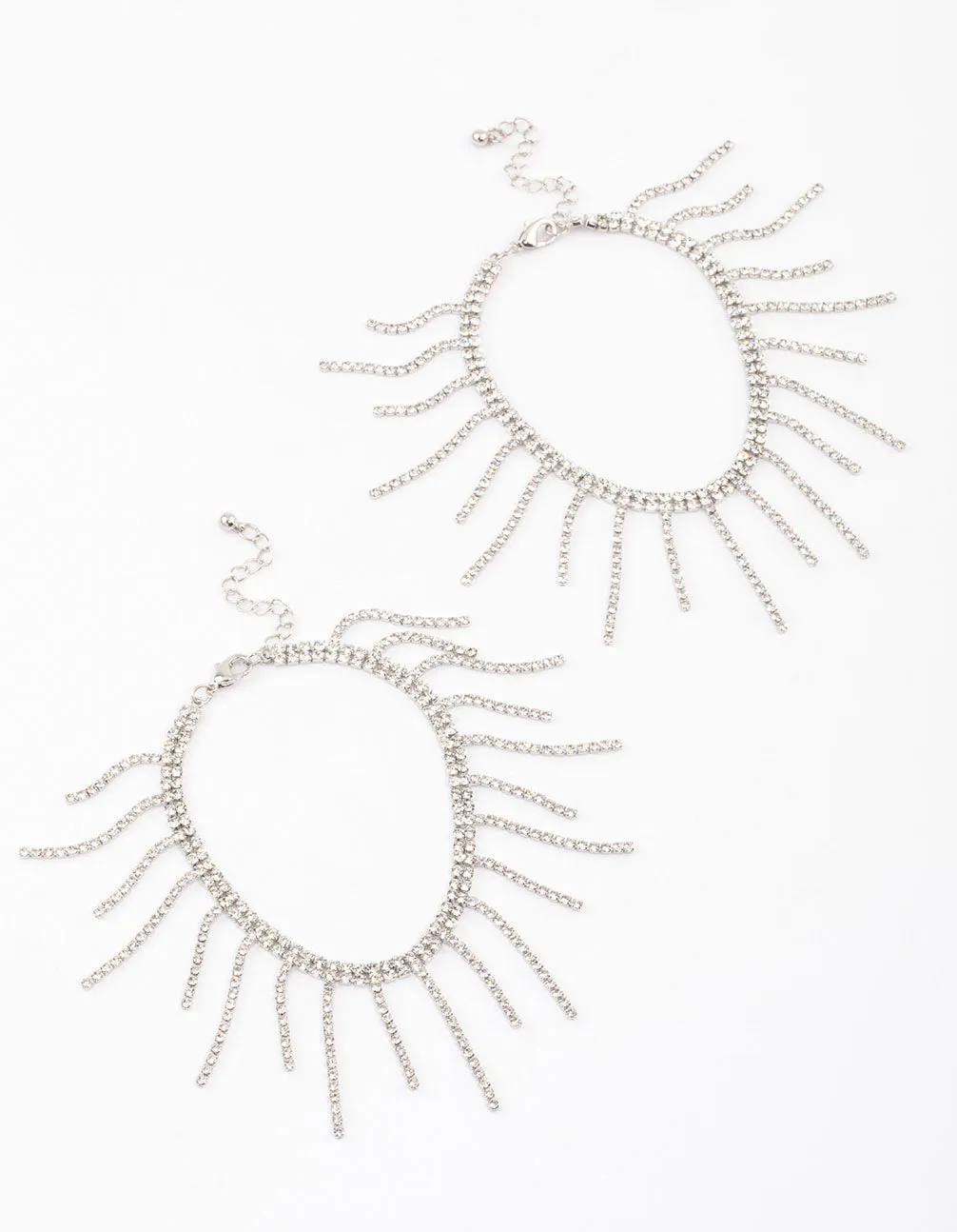 Silver Gradual Thin Cupchain Anklet Pack
