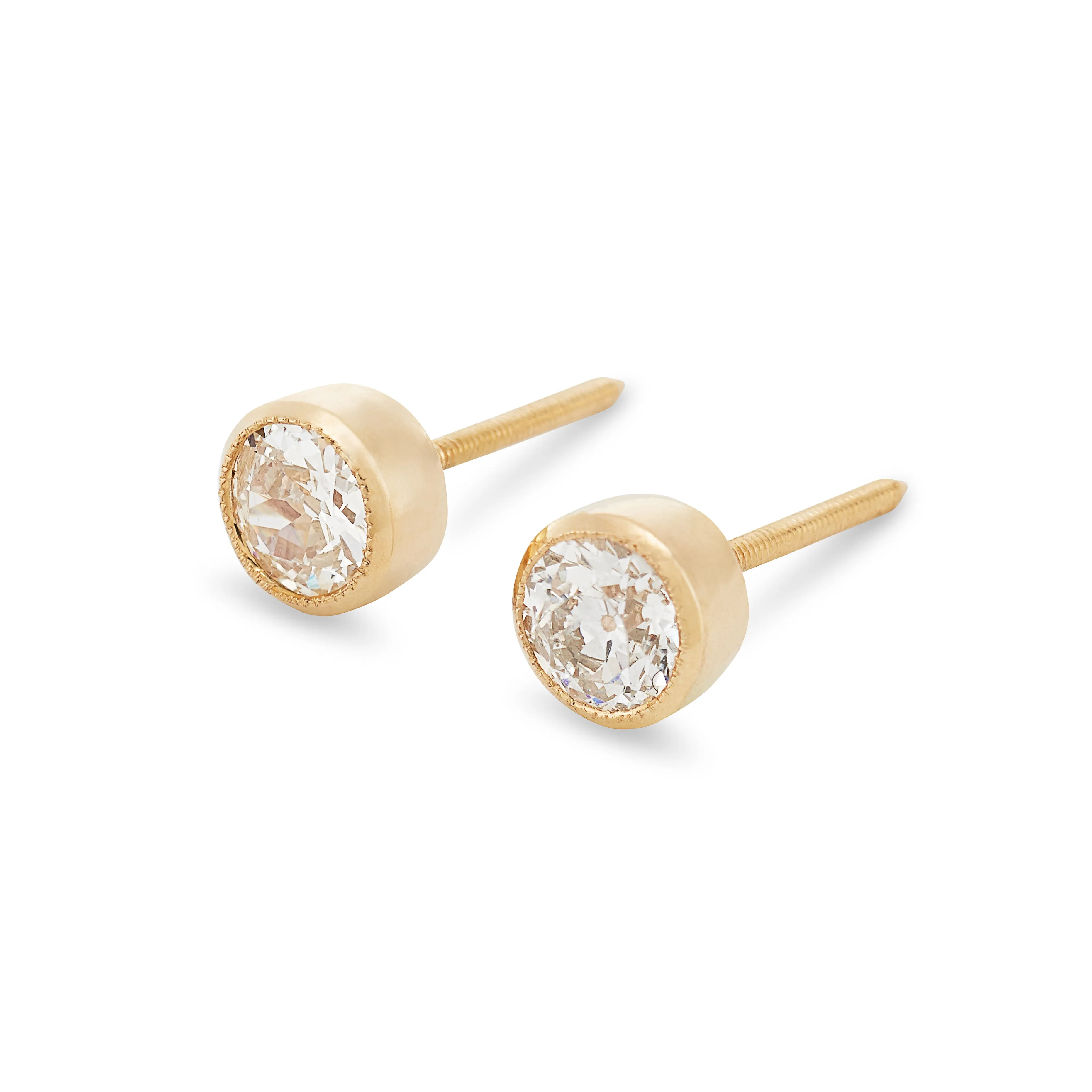 SOLD Repurposed Diamond Stud Earrings, 0.60 Carats