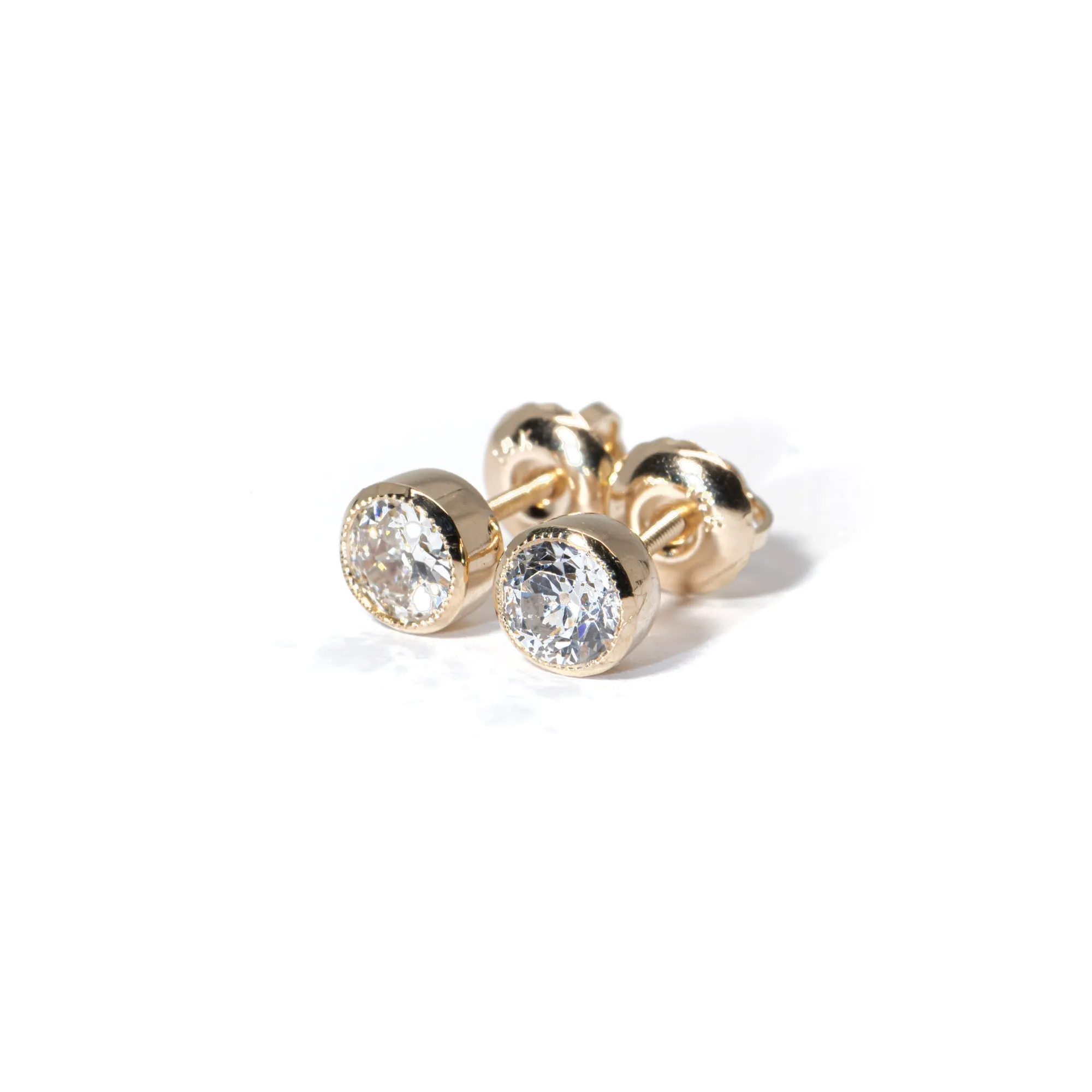 SOLD Repurposed Diamond Stud Earrings, 0.60 Carats