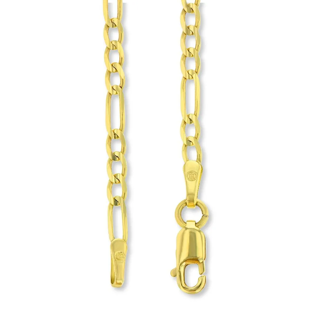 Solid 14k Yellow Gold Round Scorpio Zodiac Symbol Cut-Out Scorpion Pendant with Figaro Chain Necklace