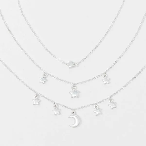 Starred Up Chain Anklet, Set of 3