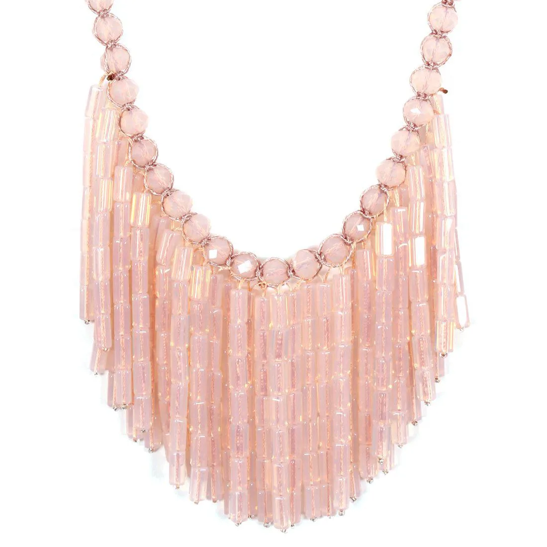 STATEMENT BEADED MULTISTRAND TASSEL NECKLACE