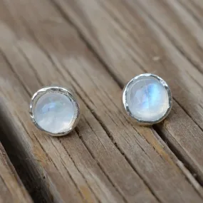 Sterling silver Natural Moonstone stud earrings
