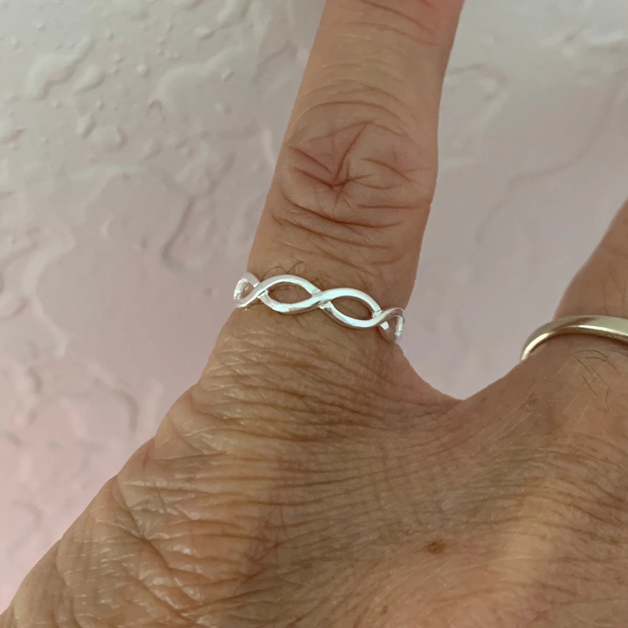 Sterling Silver Thin Braided Toe Ring, Silver Rings, Braid Ring
