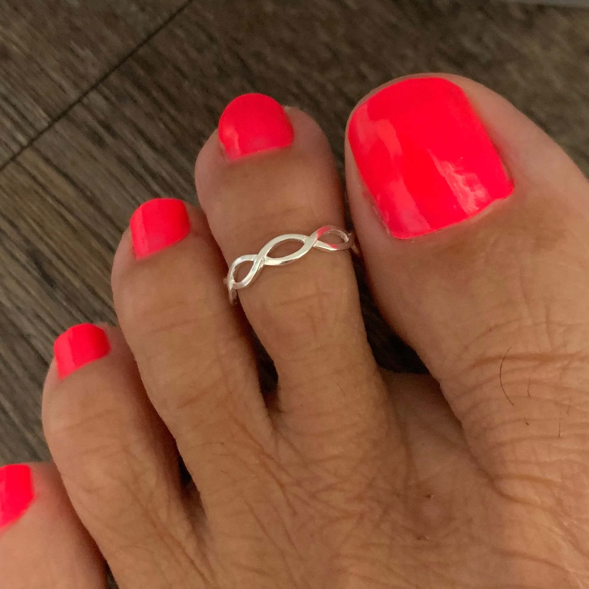 Sterling Silver Thin Braided Toe Ring, Silver Rings, Braid Ring
