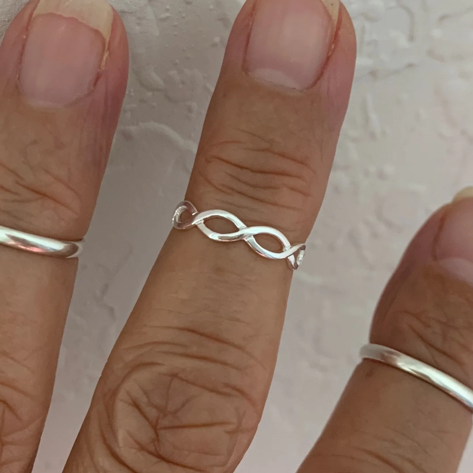Sterling Silver Thin Braided Toe Ring, Silver Rings, Braid Ring