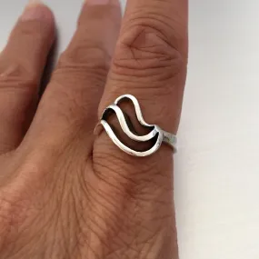 Sterling Silver Triple Waves Ring, Silver Ring, Rings