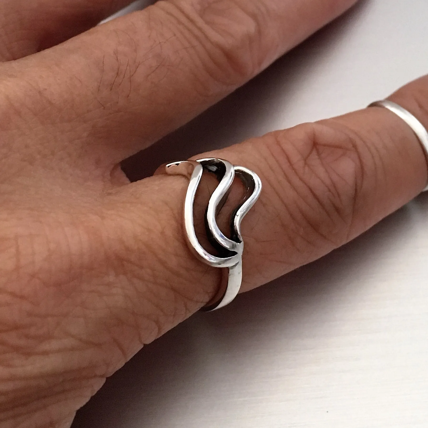 Sterling Silver Triple Waves Ring, Silver Ring, Rings