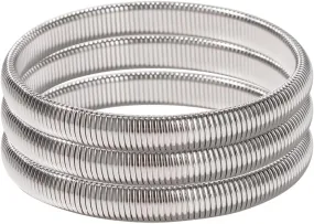 Stretch Bangles For Women 3pcs Gold and Silver Bracelets for Women Jewelry