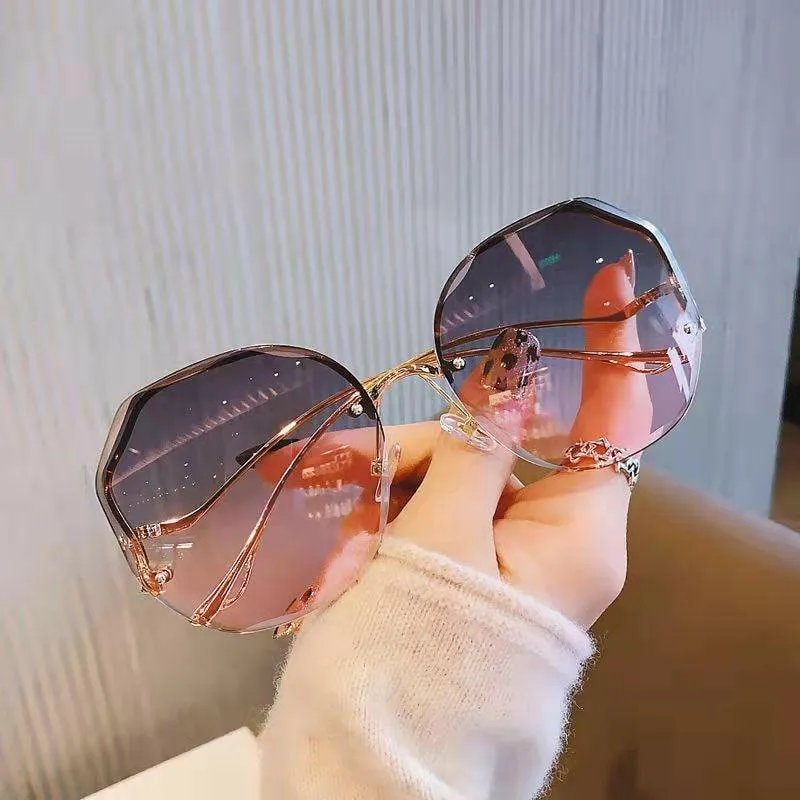 Stylish Curved Rimless Sunnies