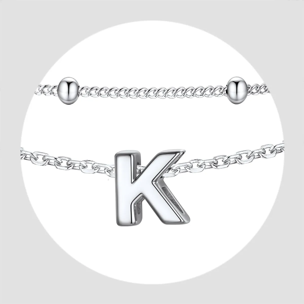 Suplight Sterling Silver Anklets Bracelets for Women Layered Dainty Foot Chain Intial AnkletS With Beaded Anklets for Women Beach Waterproof Jewelry(With Gift Box)