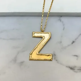TFC Big Letter Z - 24K Gold Plated Long Pendant Necklace