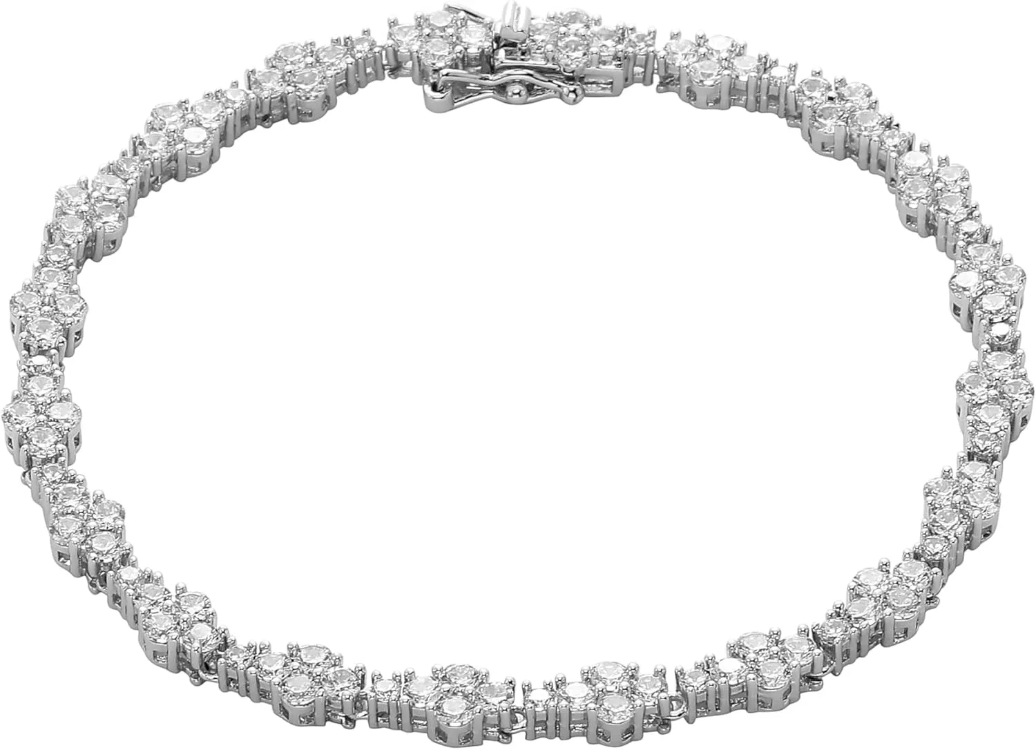 TOPGRILLZ Ankle Bracelet for Women - Iced Out 14K Gold Plated 5mm Silver Pink Anklet - Minimalist Foot Jewelry