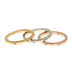 Tri-Color Dotted Eternity Band