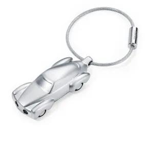 Troika Light Rider, LED Light Keychain in shape of Classic Car, Mat Silver