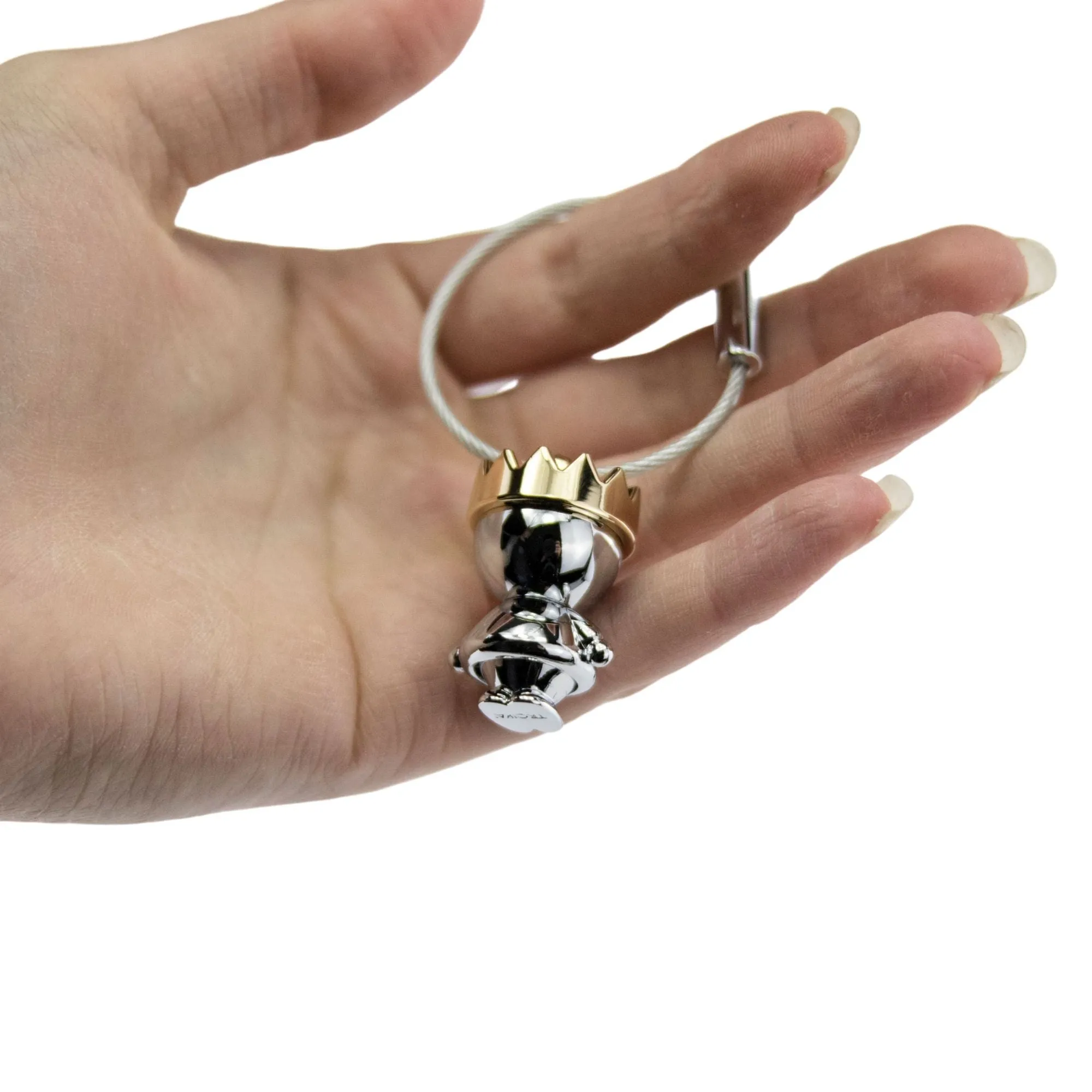 Troika Little King Charm Key Chain with Nail Friendly Loop