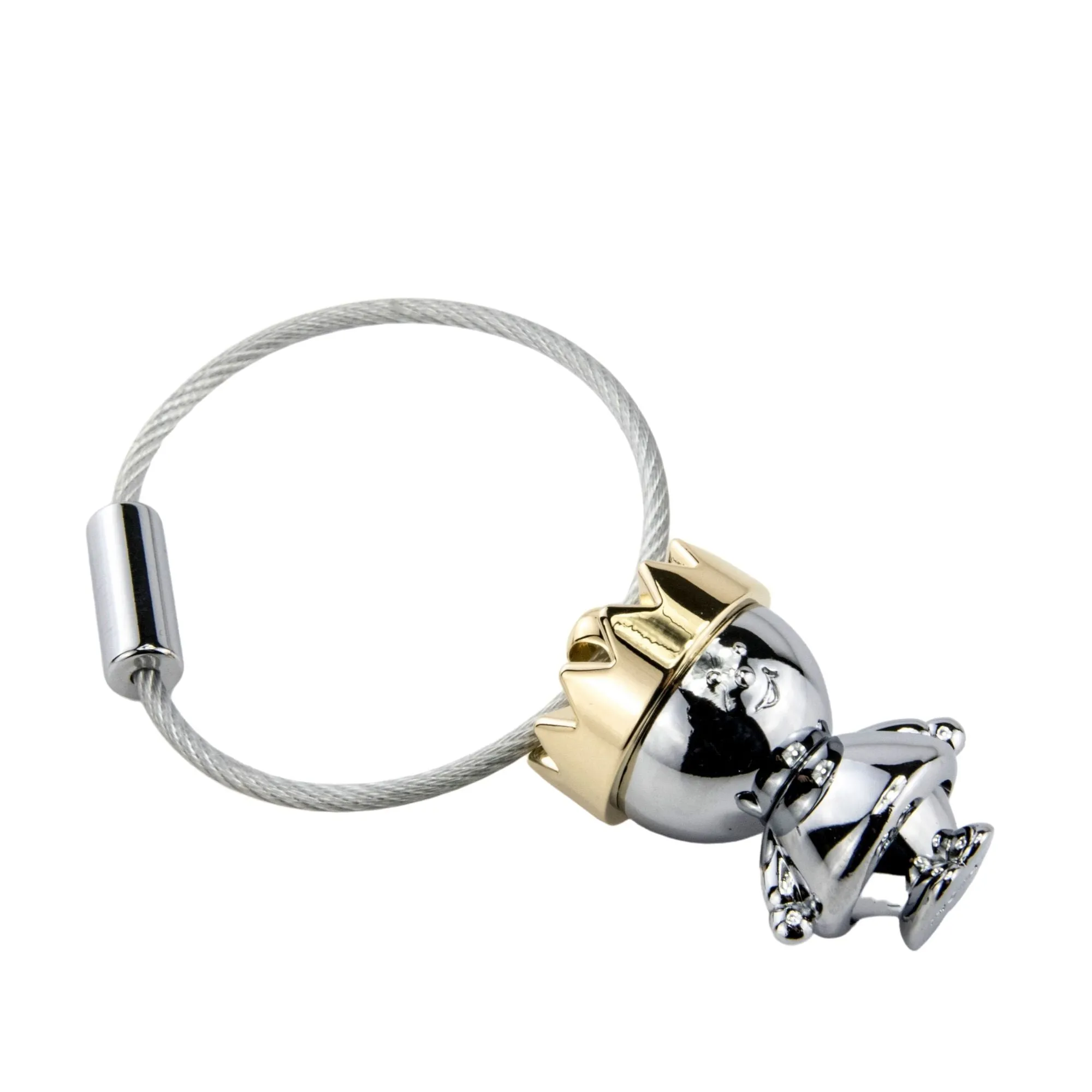 Troika Little King Charm Key Chain with Nail Friendly Loop
