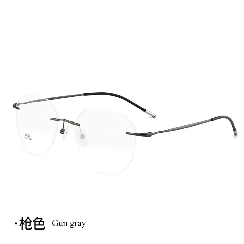 Unisex Square Titanium Alloy Rimless Frame Eyeglasses Zt7052