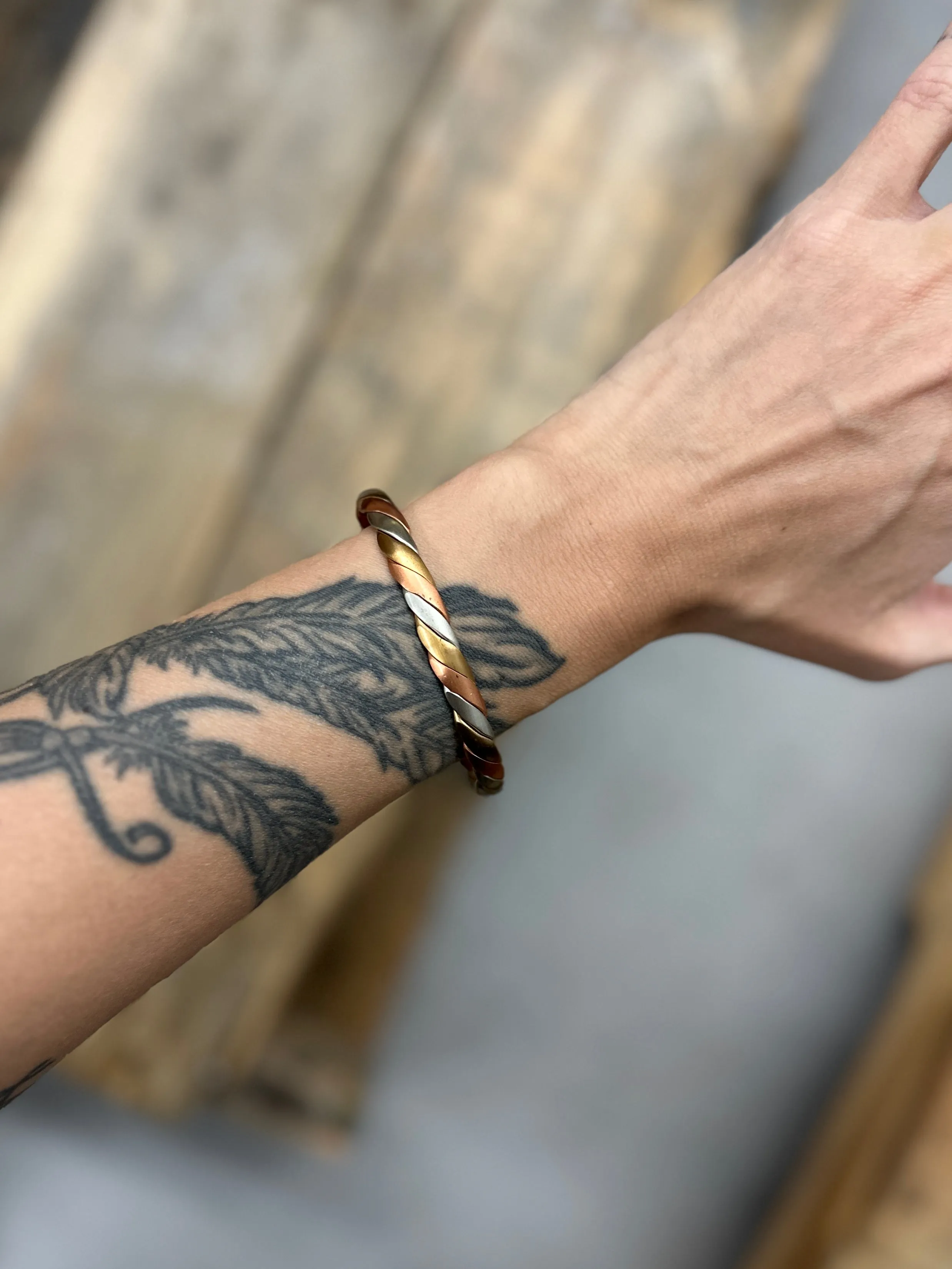 Vintage Mixed Metal Bangle