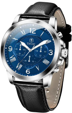 Watches for Men Causal Classic Business Dress Leather Strap Men Watches Luxury Large Face Waterproof Chronograph Quartz Analog Men's Wrist Watches Retro