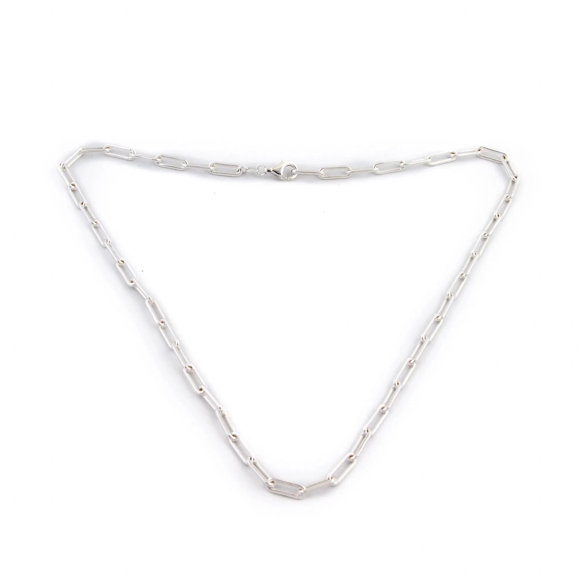 Weighty Paperclip Sterling Silver Chain Necklace