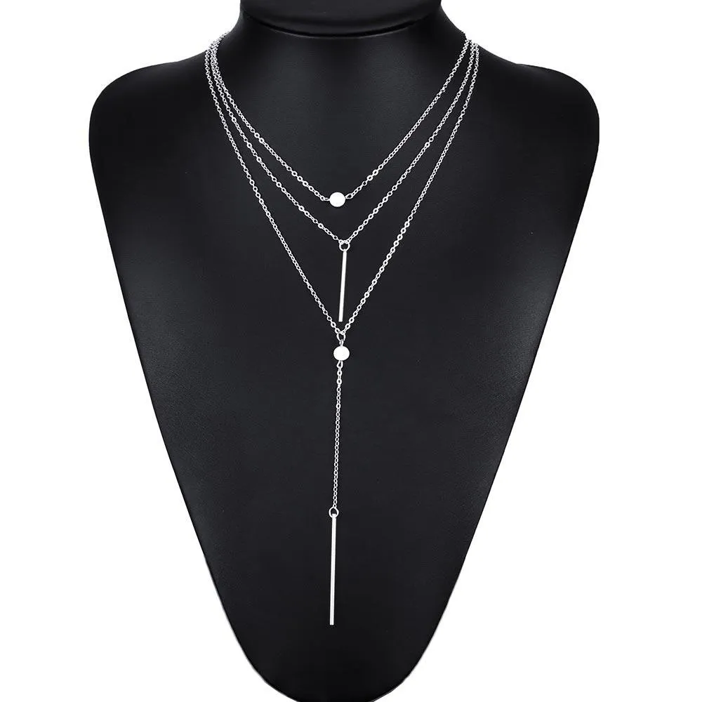 Women's Multi-Layer Tassel Charm Necklace