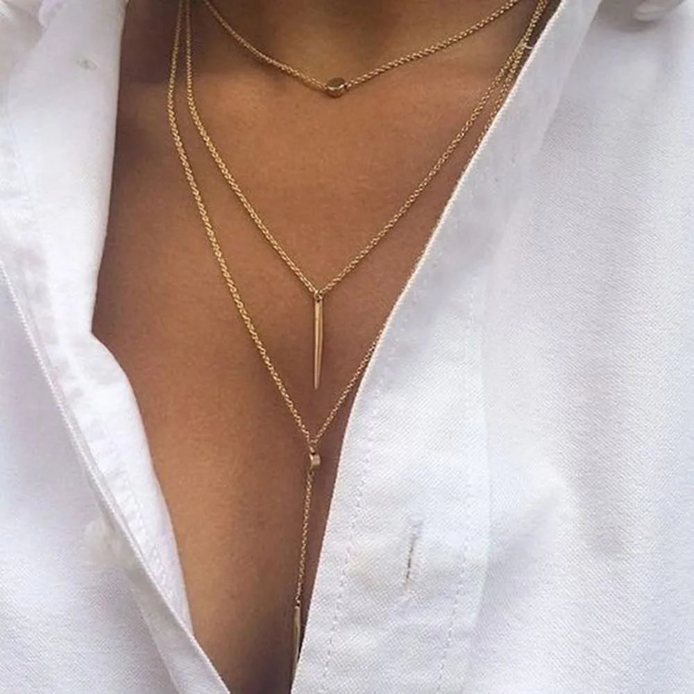 Women's Multi-Layer Tassel Charm Necklace