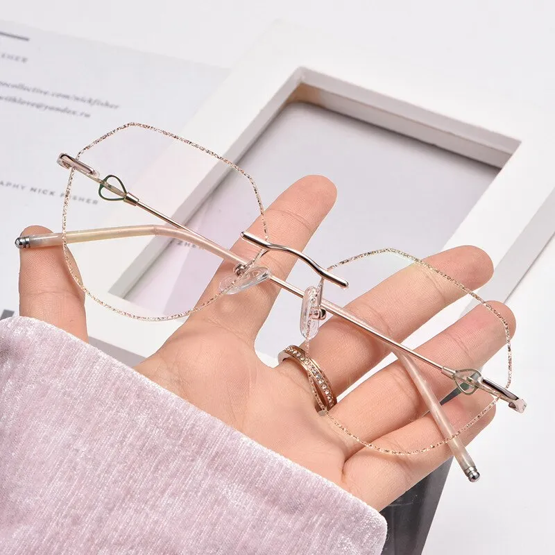 Yimaruili Women's Rimless Alloy Frame Eyeglasses H8170