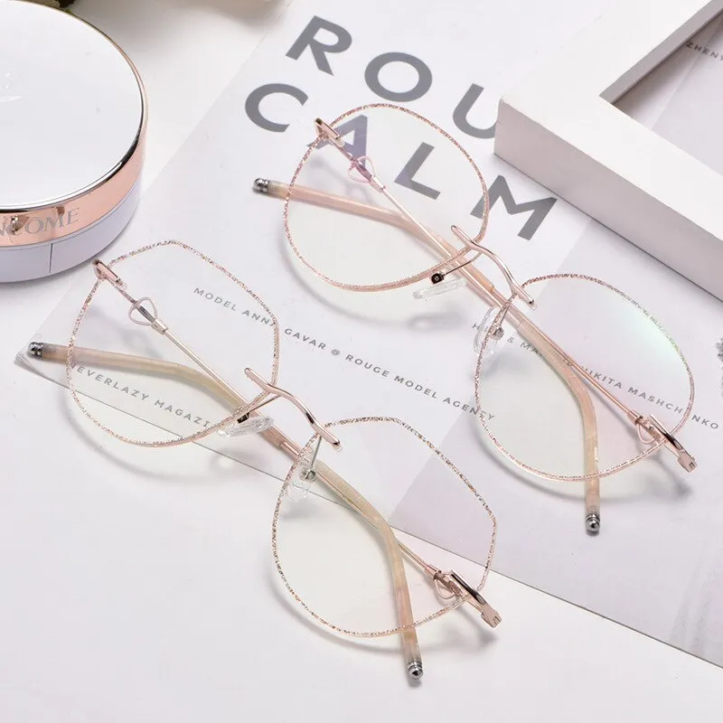 Yimaruili Women's Rimless Alloy Frame Eyeglasses H8170
