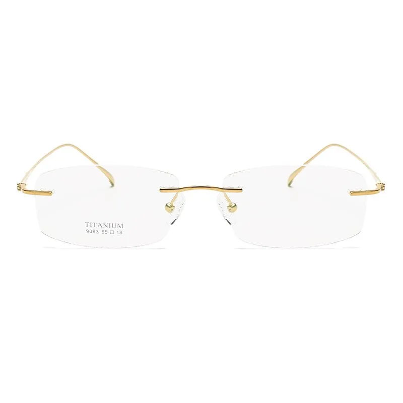 Zirosat 9083 Men's Eyeglasses Titanium Rimless Diamond Trimmed