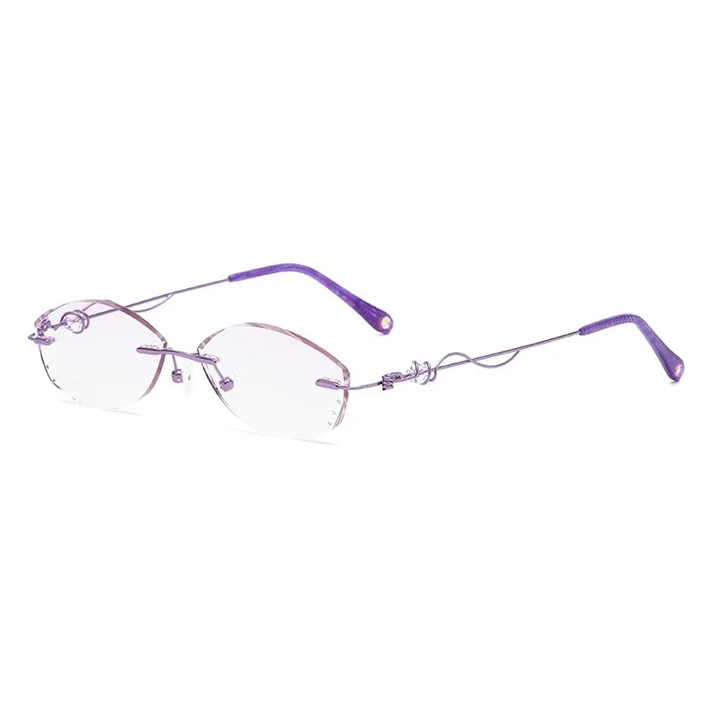 Zirosat Women's Eyeglasses 88001 Alloy Rimless Oval